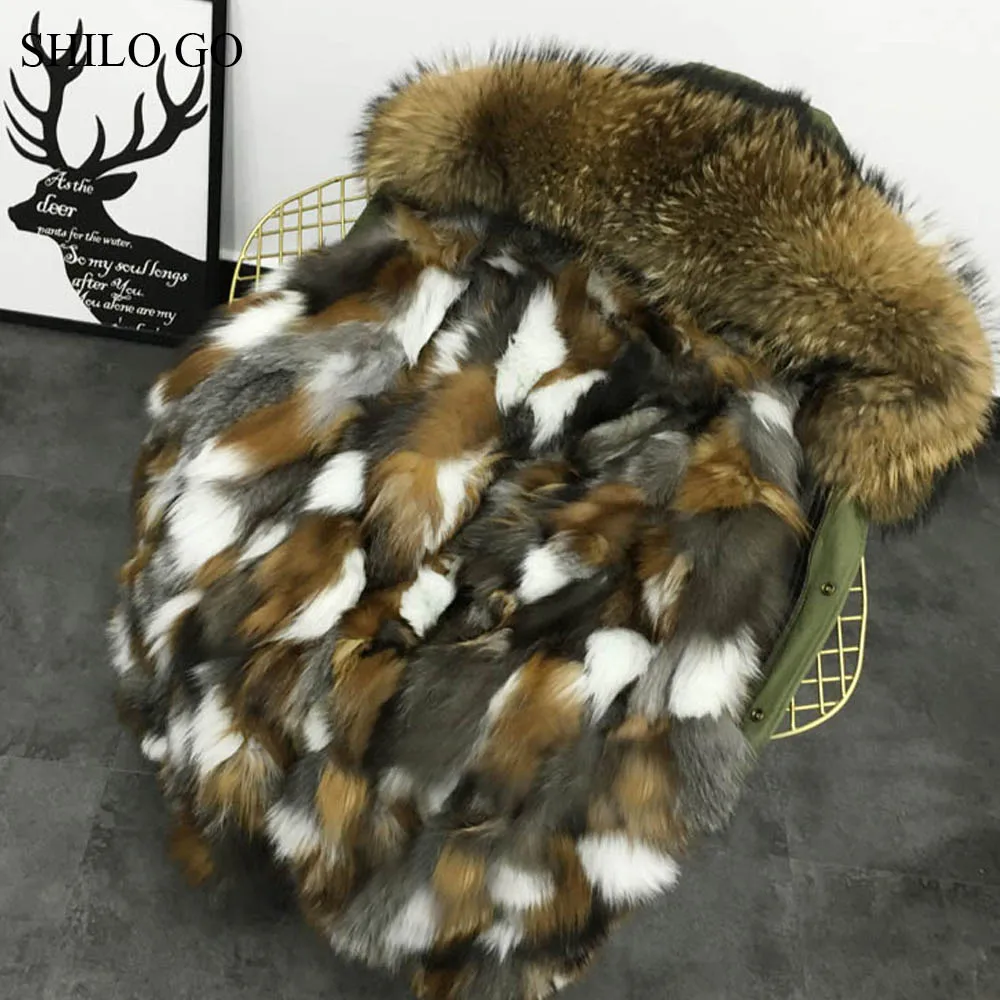 Мужские меховые парки SHILO GO 5XL Зимняя мода Rea Лисий мех свободный воротник из меха