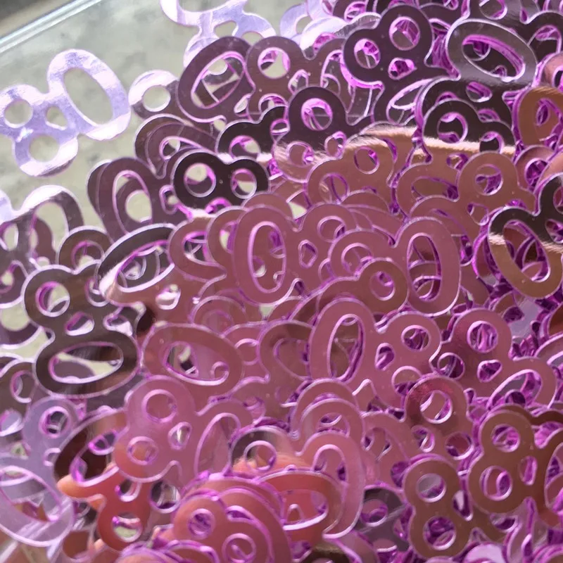 60 фотографий 80-й день рождения конфетти розовый серебряный синий фиолетовый цвет