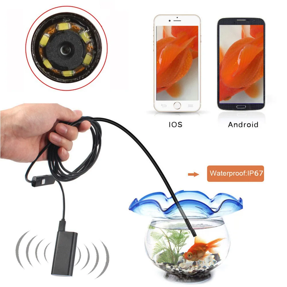 HD 2MP 1080x720 WIFI эндоскоп App Remote Control 2m | Безопасность и защита