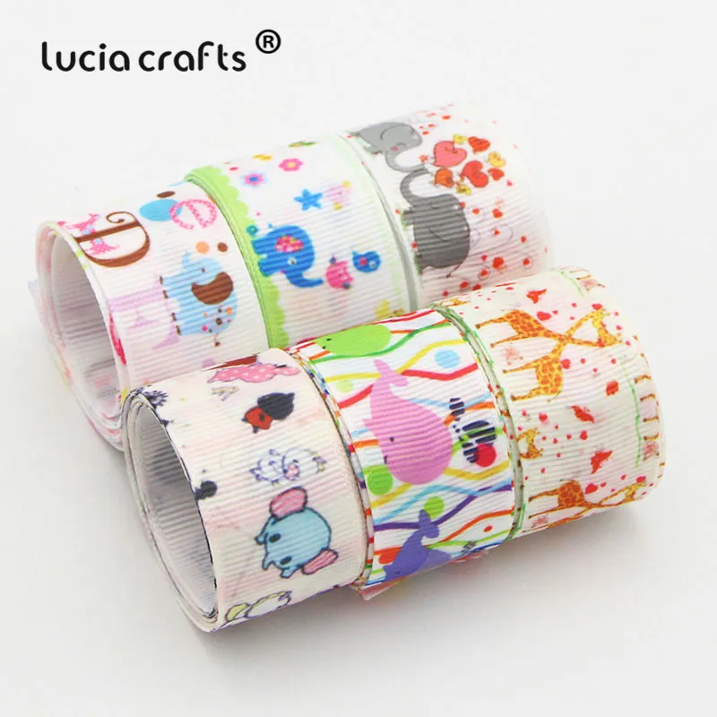 Lucia crafts мульти смешанные печатные корсажные атласные ленты DIY Швейные банты для волос подарочная упаковка Рождественский ленточный аксессуар S0101