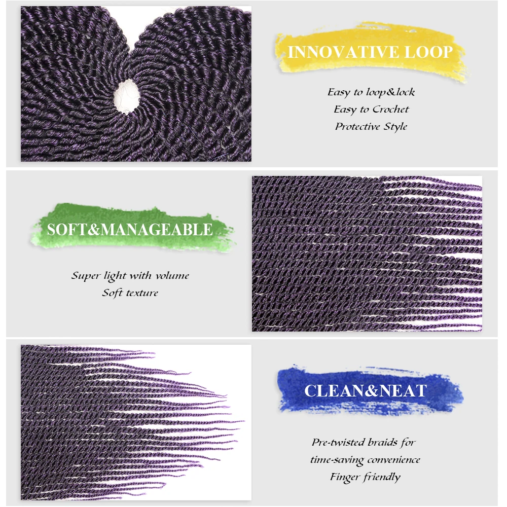 Бесплатная Доставка Крючком Косу Волосы Ломбер Моноволокно Плетение Волос 18 &quot30