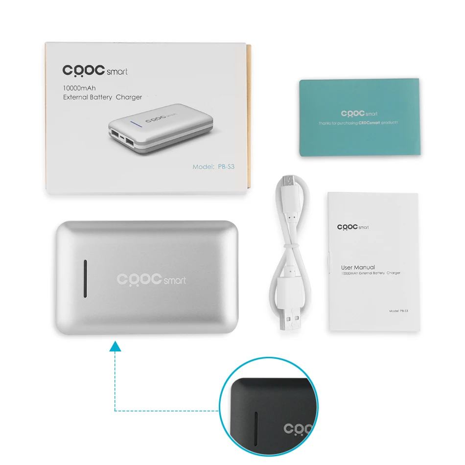 Crdc мини Мощность Bank 10000 мАч Dual USB Портативный Зарядное устройство Внешний Батарея