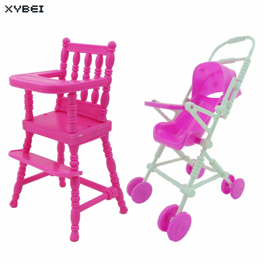 Doll Trolley Смешанные аксессуары для кукол, вешалка для обуви, милый диван, пляжное кресло, розовая кровать, мини-платья, вешалки для обуви, 1:12, миниатюрная мебель для Барби - Цвет: Doll Trolley