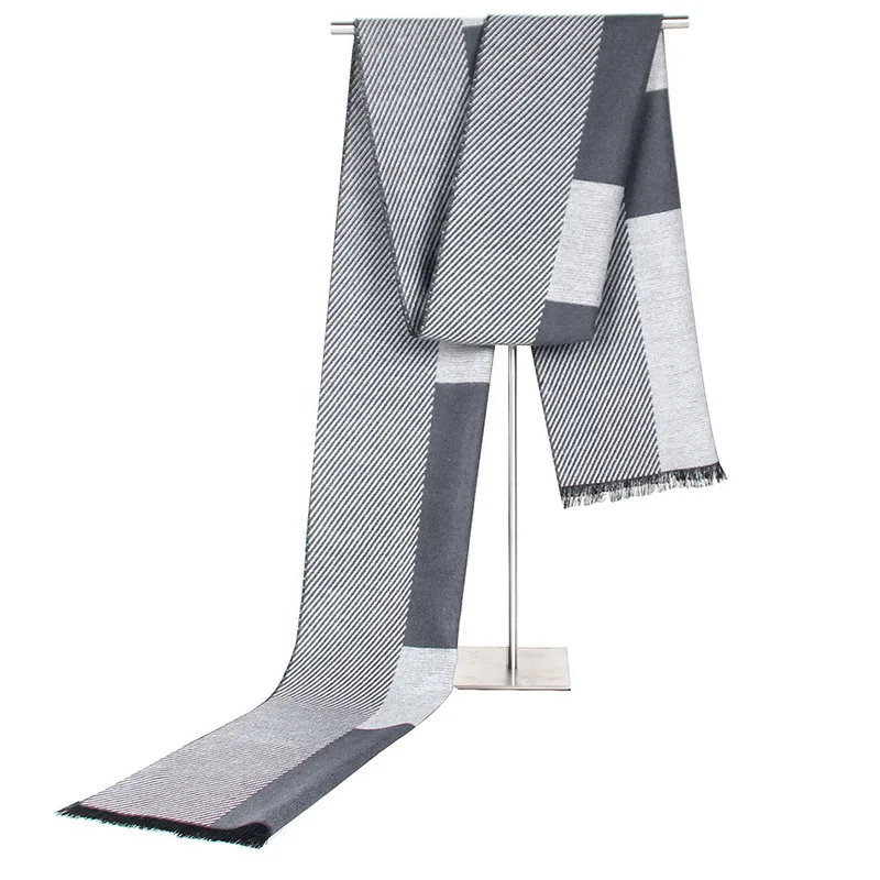 Fahion Luxury Men Scarf Business Casual Thick Wool Scarves European Style Imitation Cashmere Scarves Wrap Warm Scarf