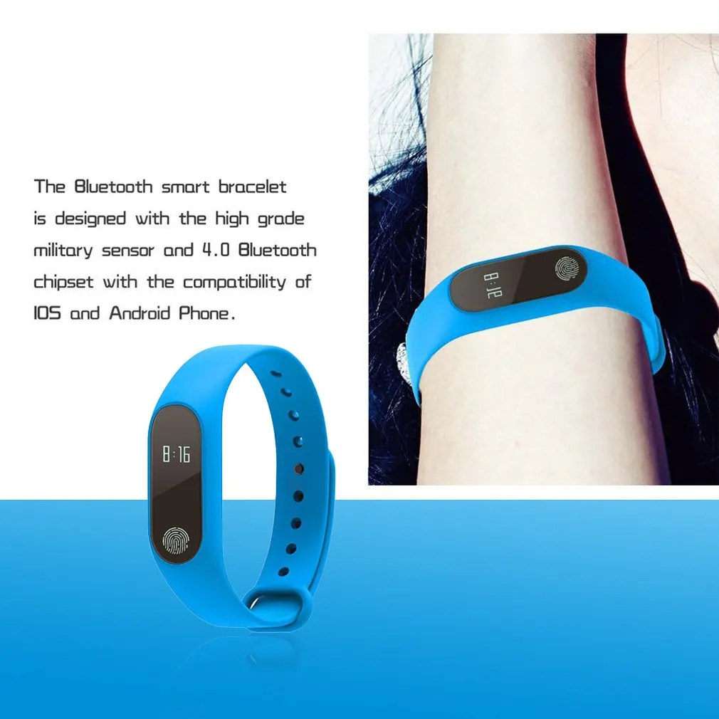 M2 Водонепроницаемый пульсометр Bluetooth Smart Браслет сна Фитнес трекер Шагомер