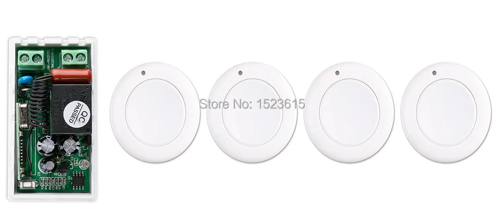 

most simple wiring New AC 220 V 1CH Wireless Remote Control Switch System Receiver & 4*White wall Panel Sticky Remote