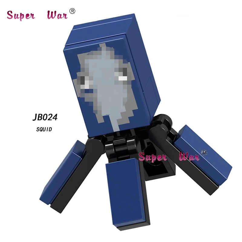 JB024 Одиночные строительные блоки мультфильм человек паук деревенский медведь лошадь звуковые пузыри DIY игрушки для детей - Цвет: JB024