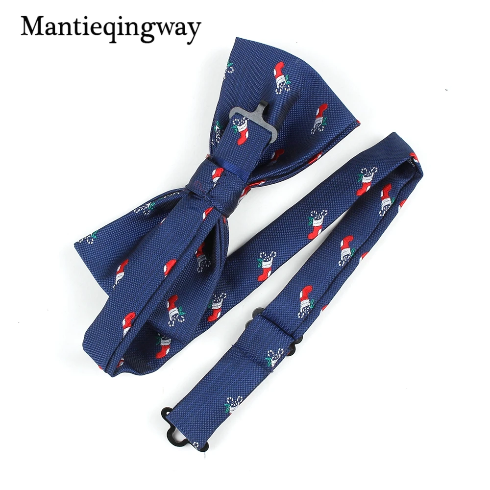 Бренд mantieqingway, мужской галстук-бабочка, мужской галстук-бабочка из полиэстера, для свадьбы, для жениха, тонкий Рождественский галстук-бабочка, Санта Клаус, лось, галстук-бабочка