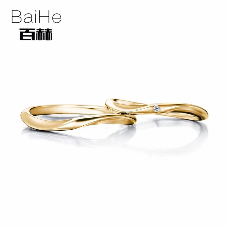 BAIHE однотонное 18K Белое Золото 0.01ct сертифицировано H/SI круглой 100% натуральный