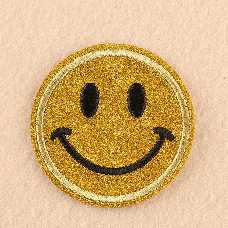 DIY вышивка патч круг мультфильм наклейки для одежды Emoji нашивки украшения