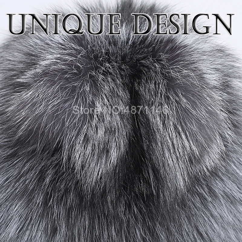 Женская зимняя шапка из 100% натурального Лисьего меха женские теплые вязаные