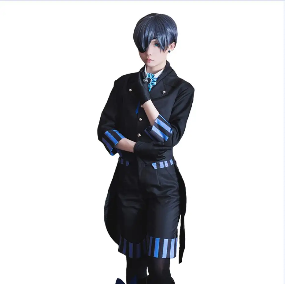 clothes VEVEFHUANG Ciel Phantomhive Cos Япония Одежда карнавальный костюм Косплэй Хэллоуин мужские и женские сапоги для косплея Темный Дворецкий Косплей Kuroshitsuji Cos - Цвет: clothes
