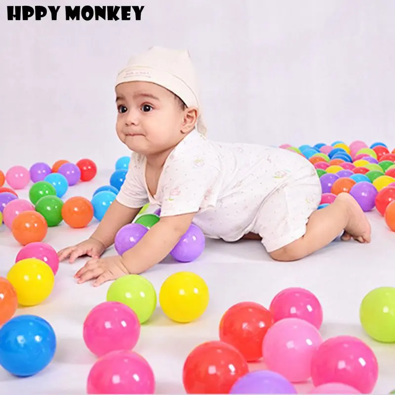 

100pcs/lot Plastic Water Pool Ocean Wave Ball Eco-Friendly Colorful Soft Baby Funny Toys Stress Air Ball Outdoor Fun Sports