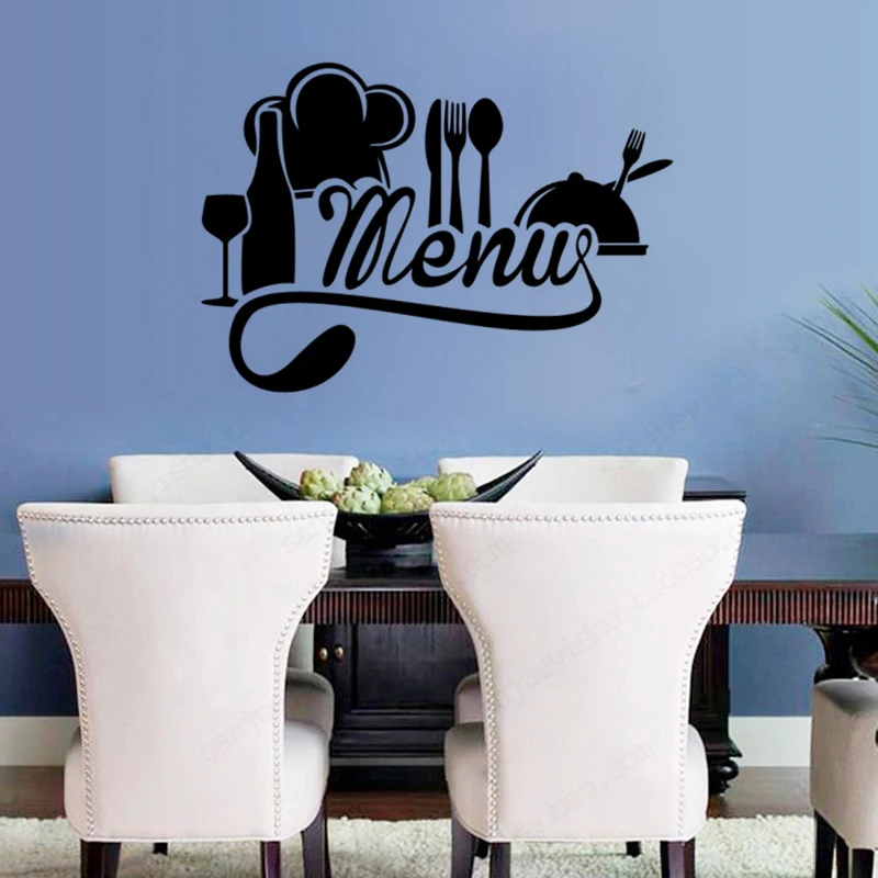 

French Cuisine Sticker Restaurant Kitchen Removable Vinyl Wall Stickers DIY Home Decor Waterproof Wallpaper JG1536