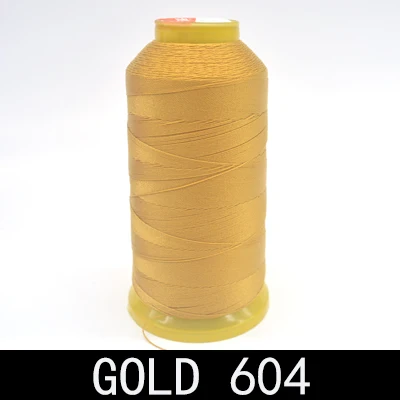 Gold 604 Бренд высокого качества 800 м 300D/3 высокопрочная нить для швейной машины тонкие кожаные шторы из парусины аксессуары для одежды DIY - Color: Gold 604