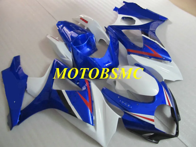 Комплект обтекателей для мотоцикла GSXR1000 K7 07 08 GSXR 1000 2007 2008 ABS пластик белый синий