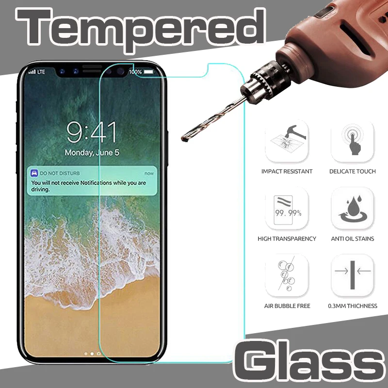 Закаленное стекло 9H Защитная пленка для экрана iPhone 11 Pro Max XS XR X 8 7 6 6S Plus 5 5S SE 2.5D Arc Edge