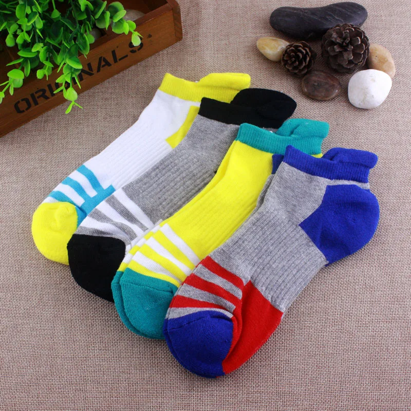 Quality Summer Autumn Wear-resistant Anti-skid Men's Socks Striped Pressure Thick Cotton Quick Drying Casual Comfort Sock Meias | Мужская