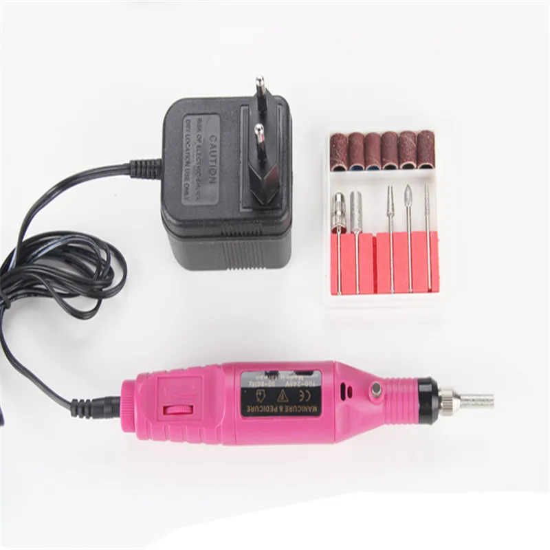 

1Set 6Bits Professional Power Drill Electric Manicure Machine Nail Drill Pen Pedicure File Polish Shape Tool Feet Care Product