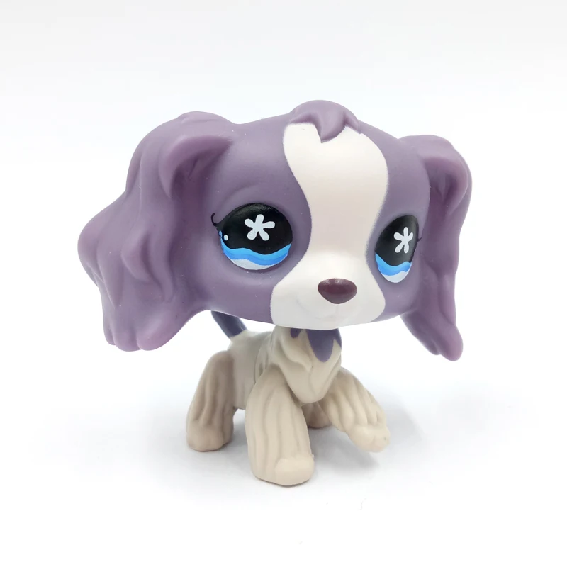 pet shop lps toys литл пет шоп игрушки лпс собаки #672 белый фиолетовый кокер спаниель