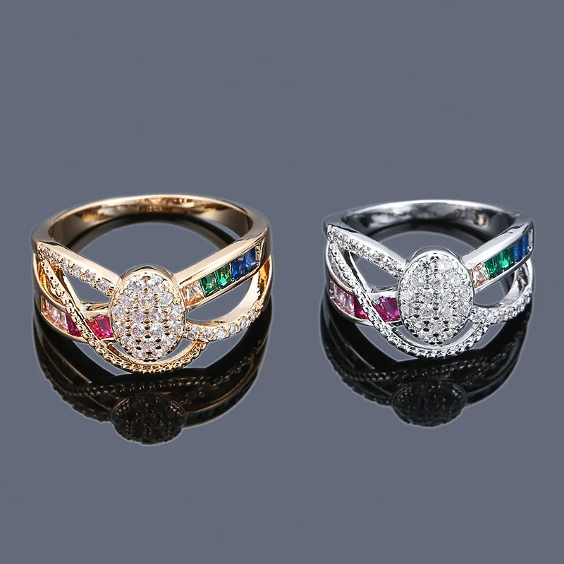 Роскошное мужское и женское кольцо с кристаллом из циркония модное обручальное в
