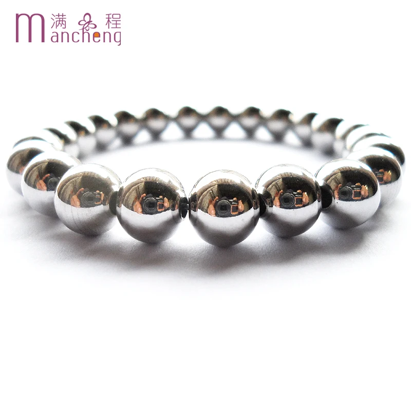 

Mens 9MM 316L Stainless steel beads bracelet,Good quality Unisex big round 316L Stainless steel beaded strand bracelets jewelry