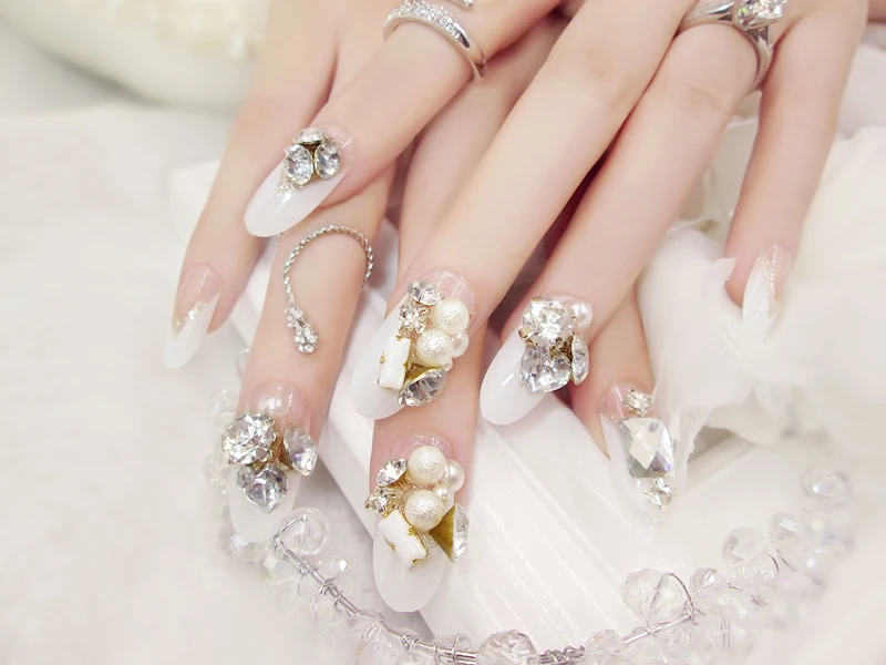 Маникюрный набор из 24 предметов блестящий Жемчужный Камень ноготь невесты (без