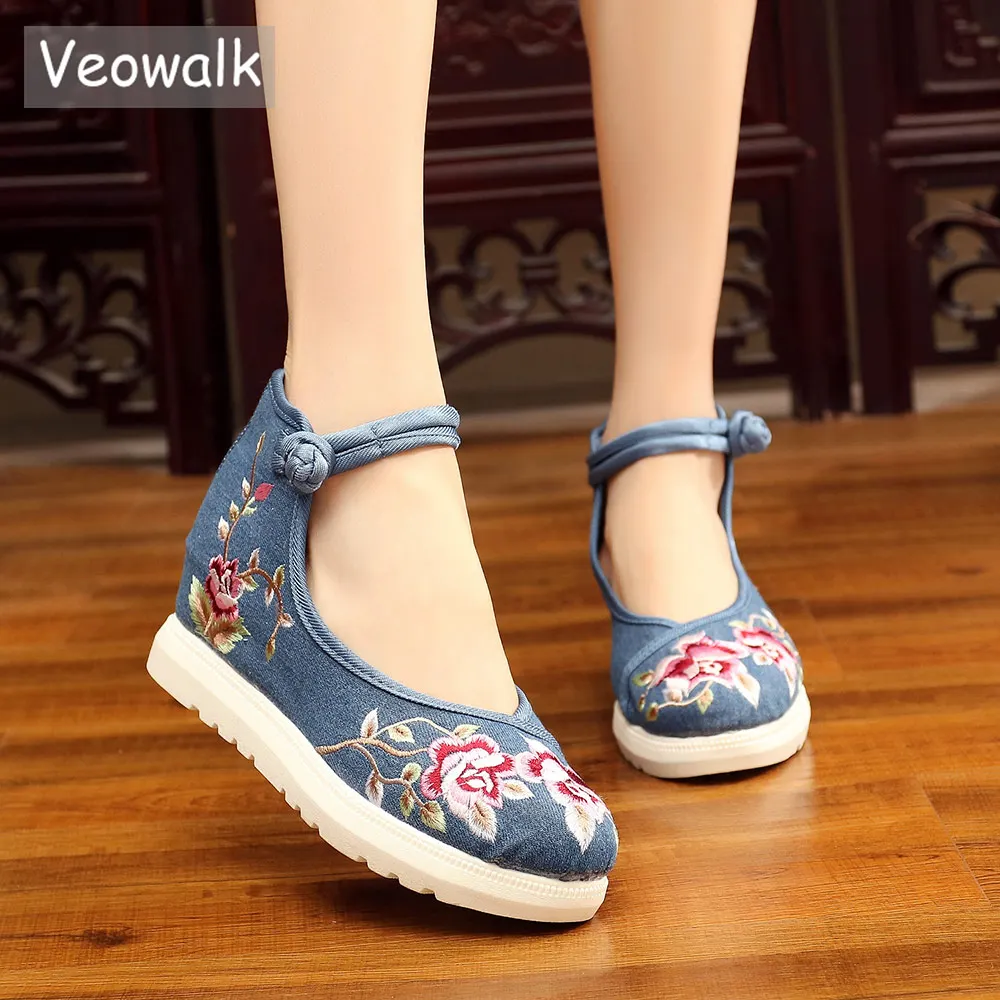 Veowalk женские парусиновые кроссовки на скрытой платформе повседневные ручной