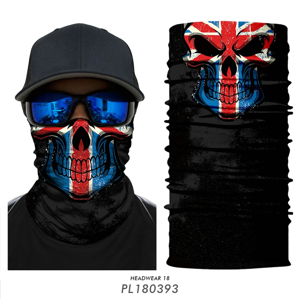 Durags Horror Ghost Mask Balaclava Skull Motor Face Masque Tactical Cover Neck Motorcycle Summer&Winter Sport Scarf For Unisex - Цвет: PL180393