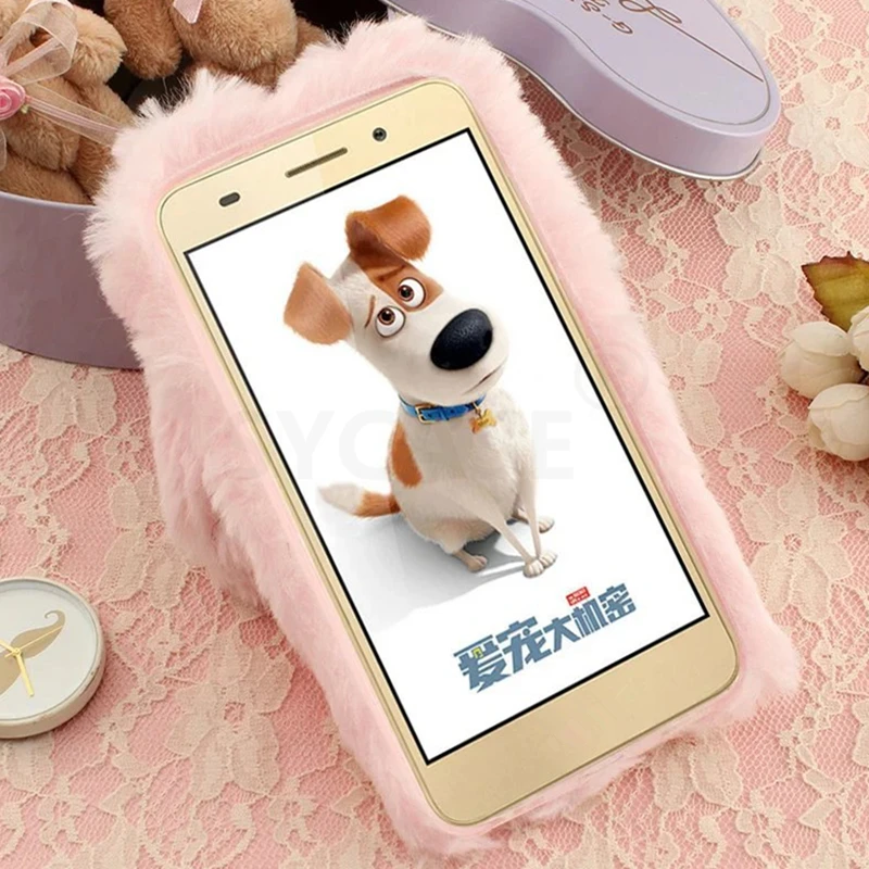 SYCASE For iPhone X XR XsMax Winter Cute Rabbit Furry phone case All Inclusive Drop Protection Cover Case Girl |