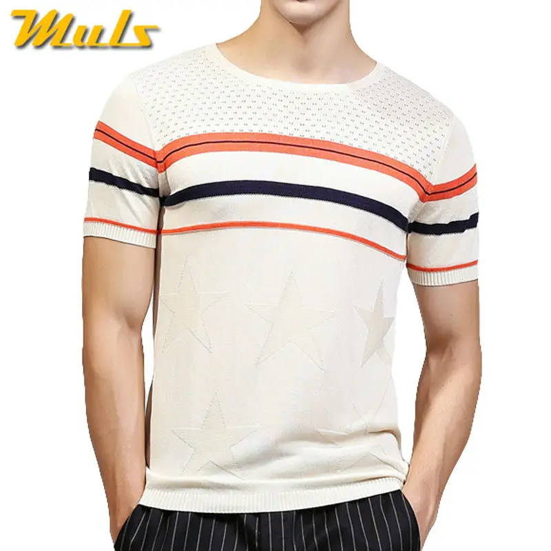 Мужская футболка с круглым вырезом трикотажные сезон: весна-лето короткие