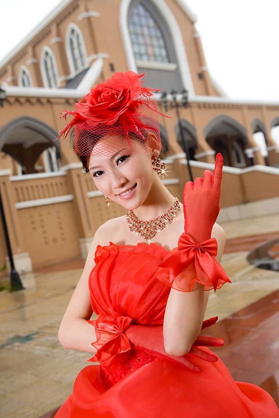 

2016 Yarn Bow Meters White Red Black Gloves Bride Short Design Full Usuginu Gloves Wedding Dress Marriage Gloves G011