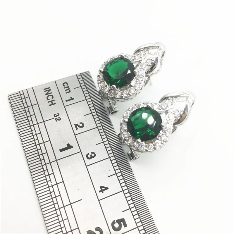 Excellent Green Garnet White color Jewelry Sets Women Sterling Silver Necklace/Pendant/Earrings/Rings Free shipping | Украшения и
