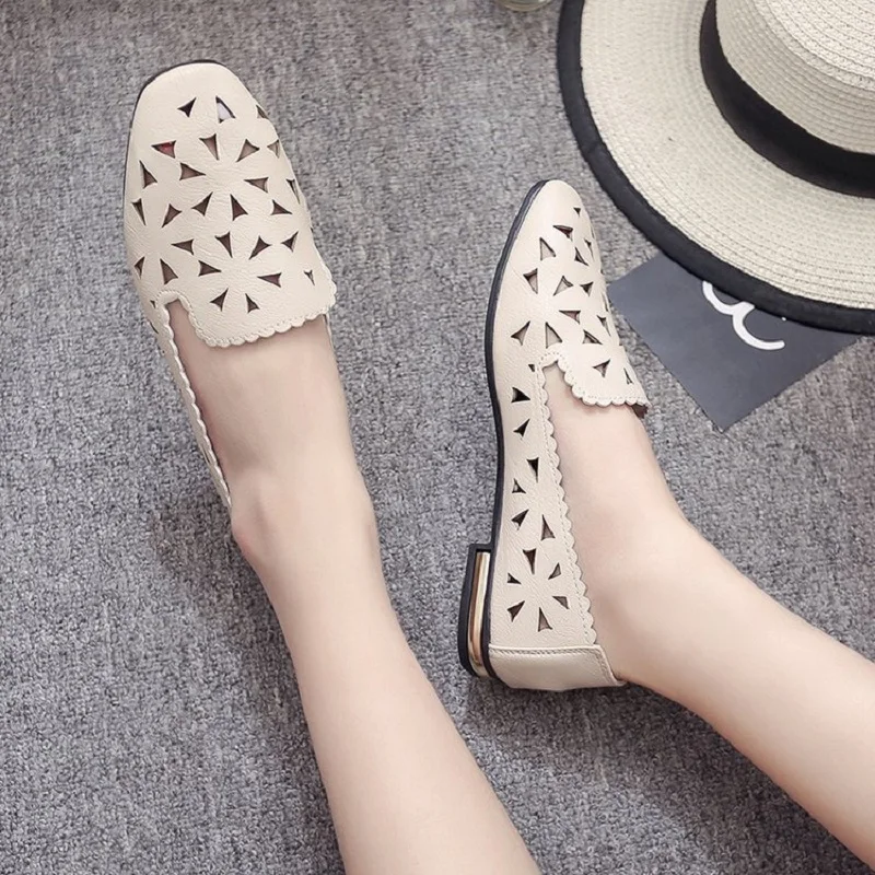 Женская обувь на плоской подошве с квадратным носком открытым новинка 2019|Обувь