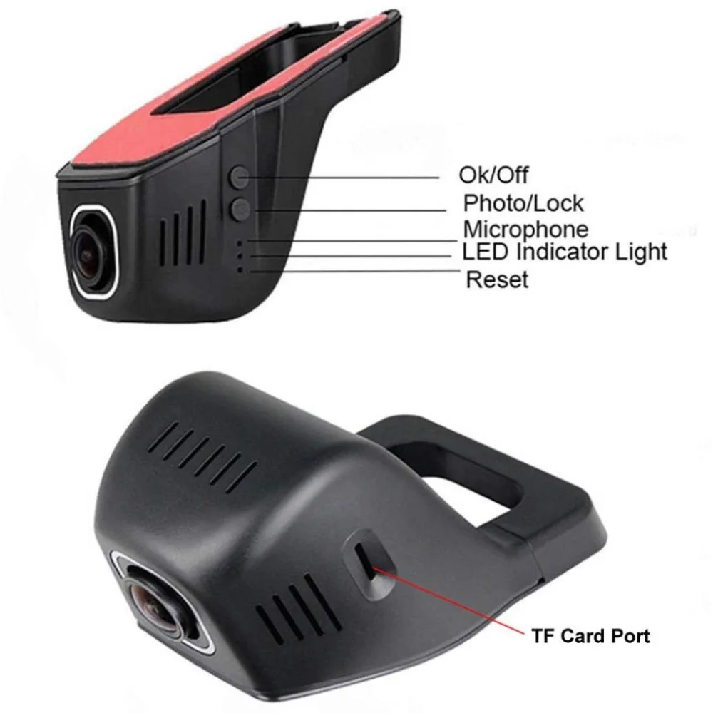 WHEXUNE Novatek 96658 wifi Автомобильный видеорегистратор Full HD 1080P с двумя объективами ночного видения, видеорегистратор, записывающая видео камера