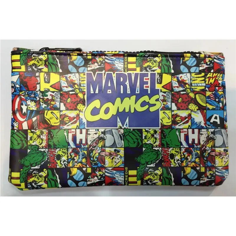 Marvel комикс супергерой ручка сумка кожаный кошелек на молнии карандаш Канцелярский бумажник carteira masculina для мужчин и женщин аниме повседневные бумажники