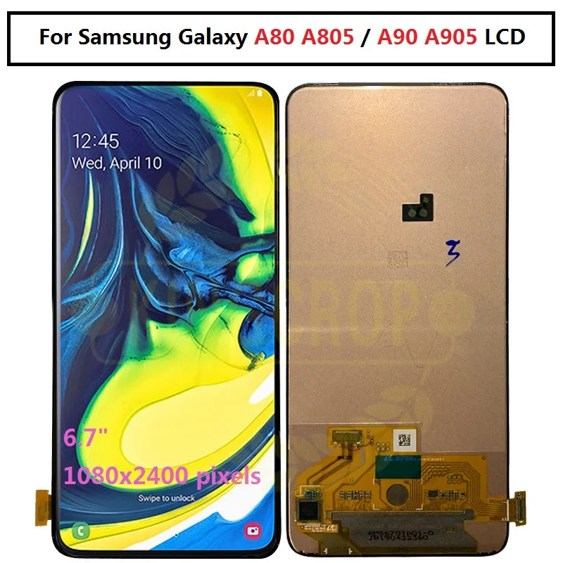ЖК дисплей AMOLED для Samsung galaxy A80 с сенсорным экраном и дигитайзером в сборе A90 A805 A805F/DS