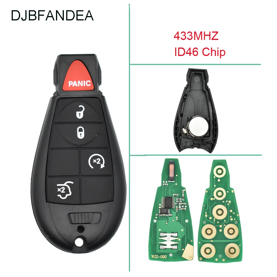 DJBFANDEA 5 кнопок дистанционного ключа автомобиля DIY для Jeep Grand Cherokee 2008 2009 2010 2011 2012 2013