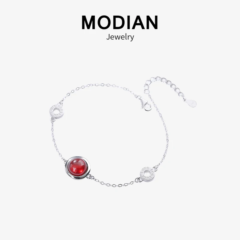 Modian класса люкс 100% стерлингового серебра 925 оригинальный красный и белый
