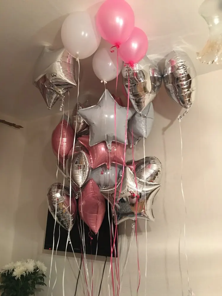 Воздушные шары HUIRAN 18 дюймов 12 шт. розовые синие звезды украшение на день рождения