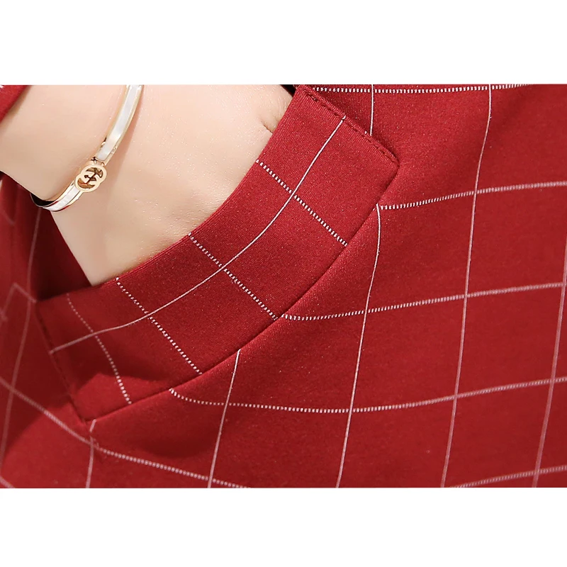 Новая Осенняя модная женская клетчатая куртка блейзер приталенная рабочая