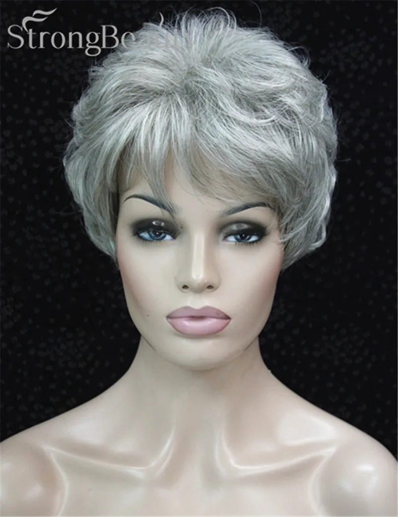 StrongBeauty искусственные синтетические волосы женские короткие вьющиеся парики для женщин много цветов на выбор