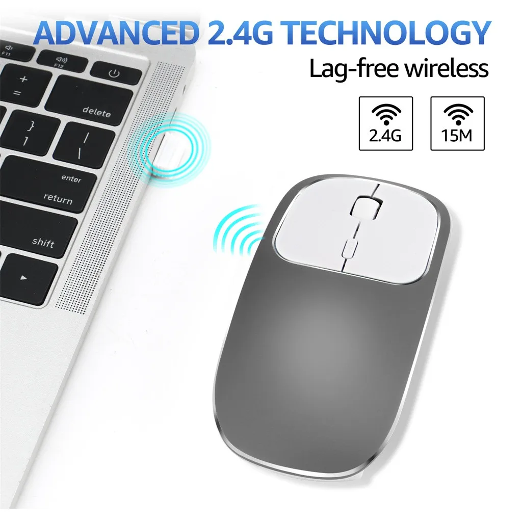 Мышь с храповым механизмом беспроводная Бесшумная USB-мышь перезаряжаемая