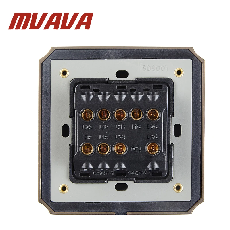 MVAVA роскошный настенный выключатель с бронзовой рамкой 16A110 250V декоративный 3