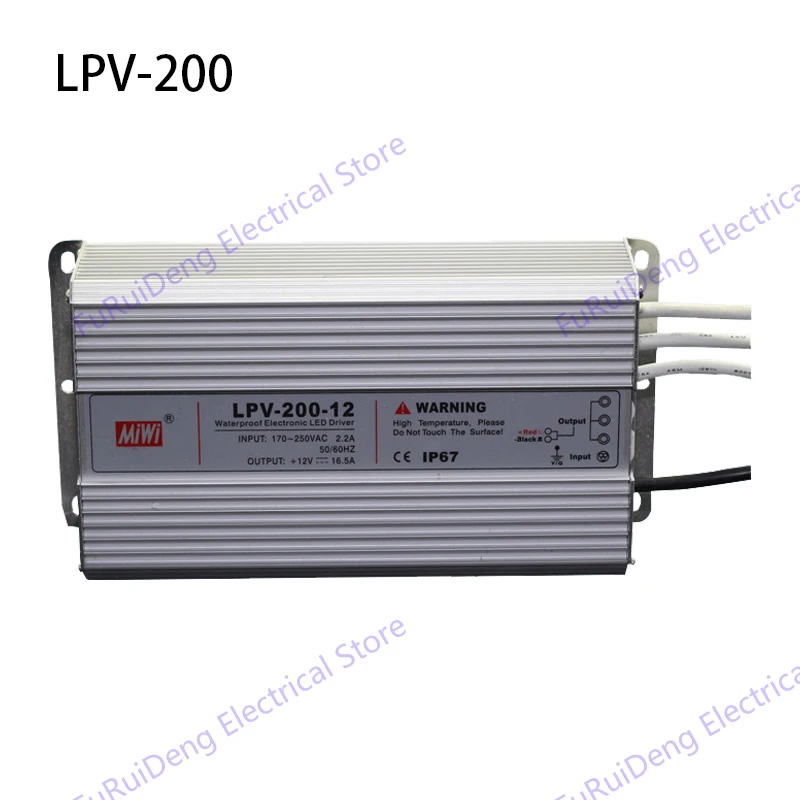 Водонепроницаемый блок питания Выход DC12V, 24V LPV AC DC Светодиодный импульсный источник питания 200W 24 вольт светодиодный SMPS