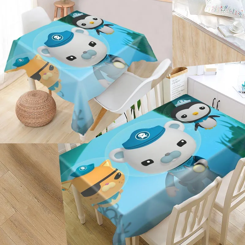 Скатерть для стола Octonauts прямоугольная водостойкая маслостойкая квадратная под