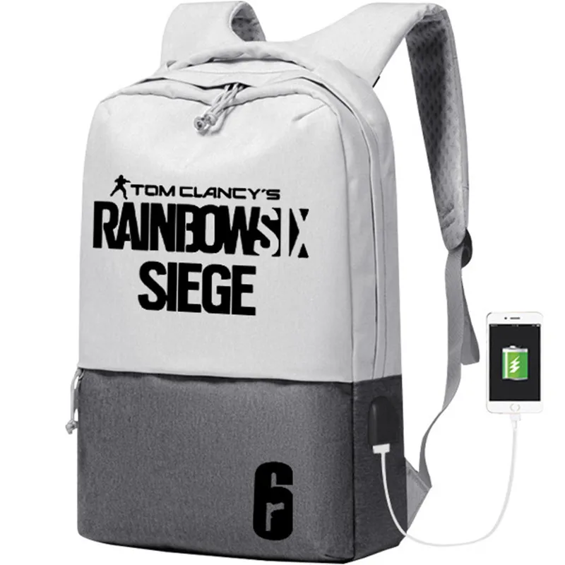 Рюкзак для игр Tom Clancy's Rainbow Six Siege, оксфордская сумка для книг, школьные сумки для мальчиков, рюкзак для путешествий с usb-зарядкой, рюкзак для ноутбука - Цвет: 2