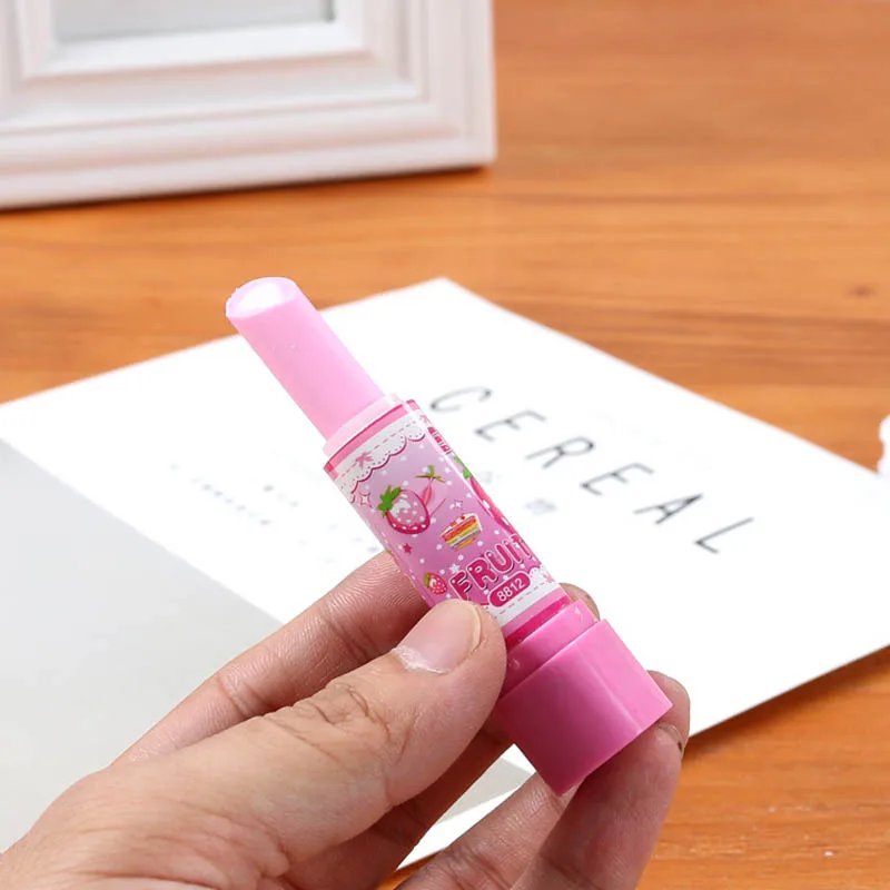 

4 Pcs/Lot Creative Children Cartoon Lipstick Fruit Eraser Student Gift Stationery Eraser Office&School Supplies