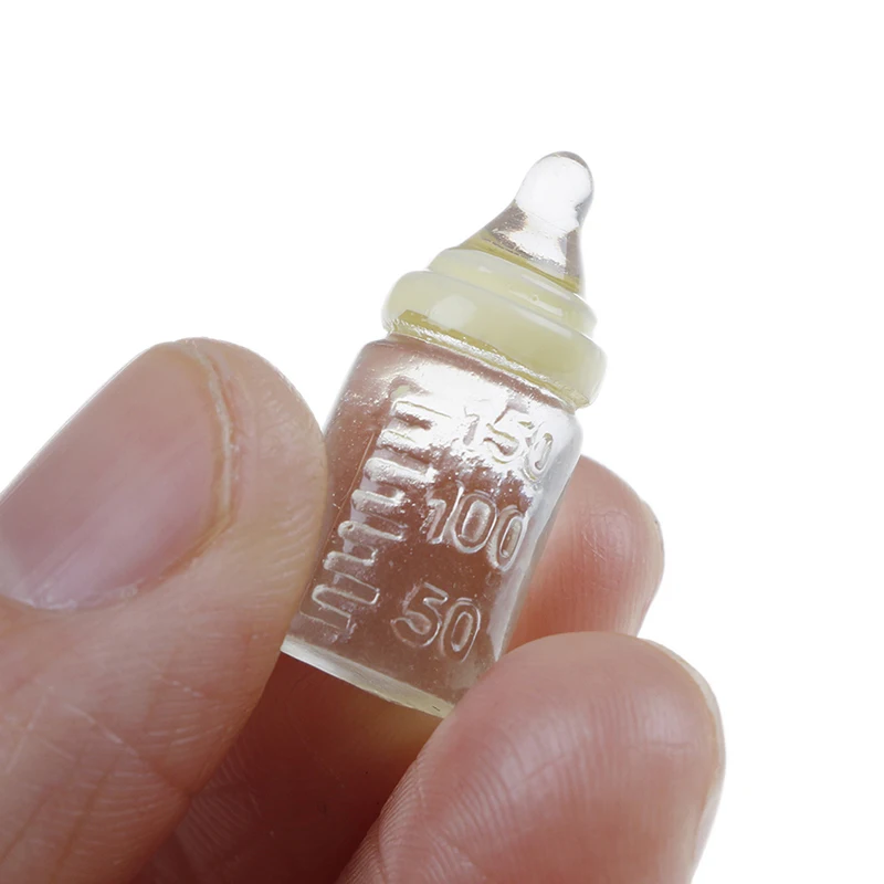 

10PCS DIY Dollhouse Miniature Mini Milk Bottle 1:12 Scale Bottle Random Color Resin Crafts Children best Birthday Gift