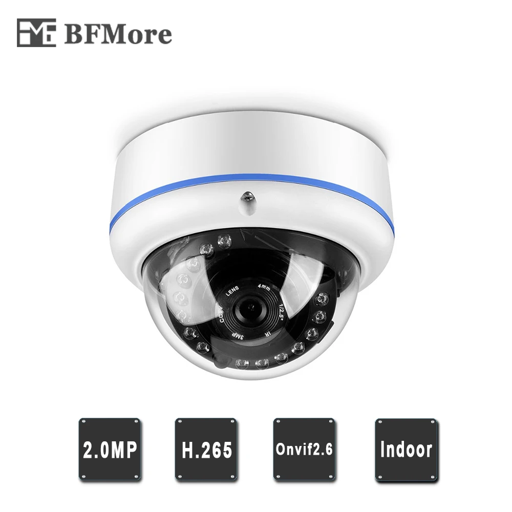BFMore 1080P 48V POE ip камера H.265 + 20 кадров в секунду 2.0MP Onvif2.6 домашняя Водонепроницаемая